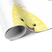 Cute happy corn cartoon illustratie cadeaupapier (Rol Hoek)