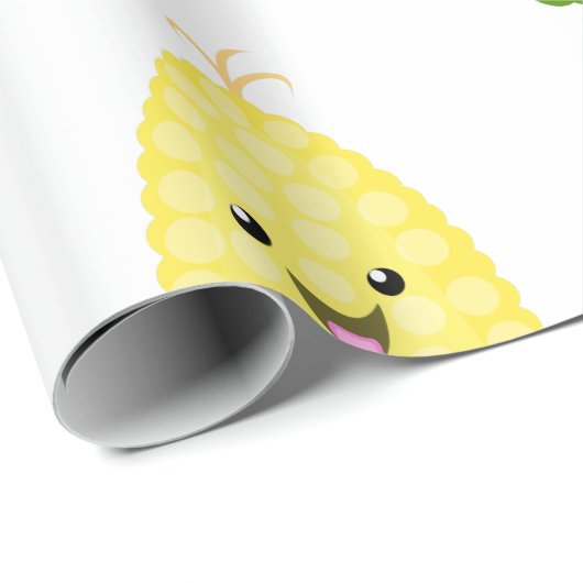 Cute happy corn cartoon illustratie cadeaupapier (Rol Hoek)