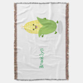 Cute happy corn cartoon illustratie deken (Voorkant Verticaal)