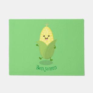 Cute happy corn cartoon illustratie deurmat