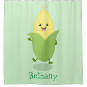 Cute happy corn cartoon illustratie douchegordijn (Voorkant)