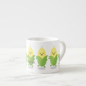 Cute happy corn cartoon illustratie espresso kop (Voorkant rechts)