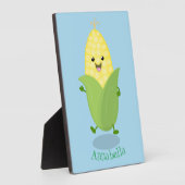Cute happy corn cartoon illustratie fotoplaat (Zijkant)