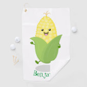 Cute happy corn cartoon illustratie golfhanddoek (Insitu)