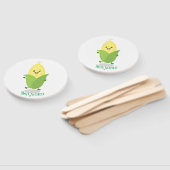 Cute happy corn cartoon illustratie handwaaier (Niet-gemonteerd)