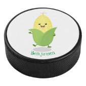 Cute happy corn cartoon illustratie hockey puck (3/4)