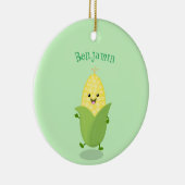 Cute happy corn cartoon illustratie keramisch ornament (Rechts)
