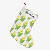 Cute happy corn cartoon illustratie kleine kerstsok (Voorkant (Hangend))