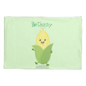 Cute happy corn cartoon illustratie kussensloop (Achterkant)