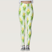 Cute happy corn cartoon illustratie leggings (Voorkant)