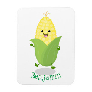 Cute happy corn cartoon illustratie magneet