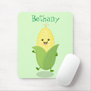Cute happy corn cartoon illustratie muismat