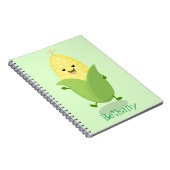 Cute happy corn cartoon illustratie notitieboek (Rechterzijde)
