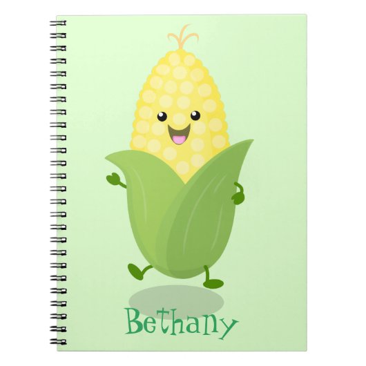 Cute happy corn cartoon illustratie notitieboek (Voorkant)