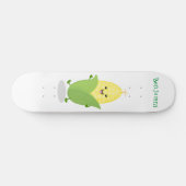 Cute happy corn cartoon illustratie persoonlijk skateboard (Horizontaal)