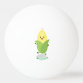 Cute happy corn cartoon illustratie pingpongbal (Achterkant)