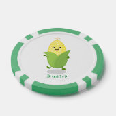 Cute happy corn cartoon illustratie poker chips (Enkel)