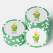 Cute happy corn cartoon illustratie poker chips (Opstapeling)