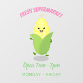 Cute happy corn cartoon illustratie raamsticker (Vel)