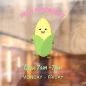 Cute happy corn cartoon illustratie raamsticker (Vel 2)