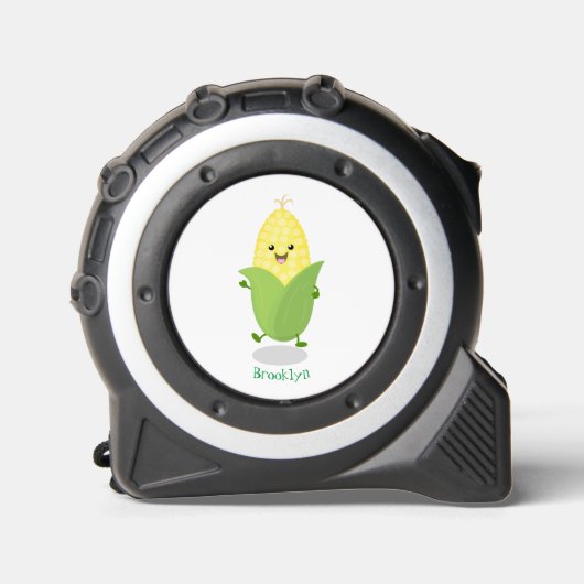 Cute happy corn cartoon illustratie rolmaat (Voorkant)