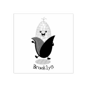 Cute happy corn cartoon illustratie rubberstempel