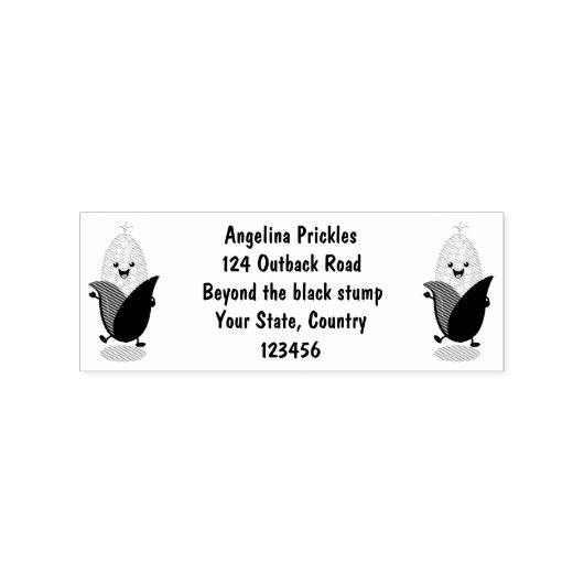 Cute happy corn cartoon illustratie rubberstempel (Afrduk)