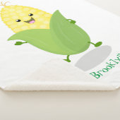 Cute happy corn cartoon illustratie sherpa deken (3/4)