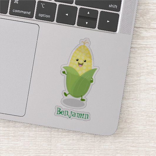Cute happy corn cartoon illustratie sticker (Detail)