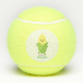Cute happy corn cartoon illustratie tennisballen (Achterkant)