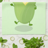 Cute happy corn cartoon illustratie theedoek (Gevouwen)