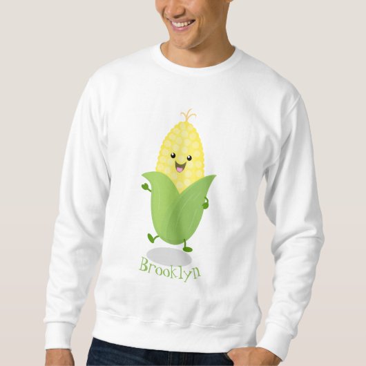 Cute happy corn cartoon illustratie trui (Voorkant)