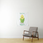 Cute happy corn cartoon illustratie wandkleed (In situ)