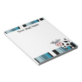 Cute Happy Cow - Blue Stripe Notitieblok (Schuin)