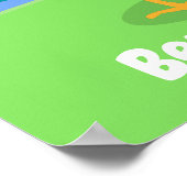 Cute happy crowing cartoon illustration poster (Hoek)