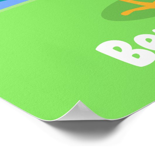 Cute happy crowing cartoon illustration poster (Hoek)