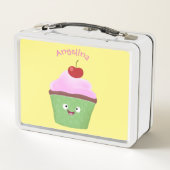 Cute happy cupcake cartoon-illustratie (Achterkant)