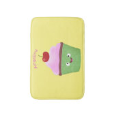 Cute happy cupcake cartoon-illustratie badmat (Voorkant Verticaal)