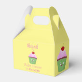 Cute happy cupcake cartoon-illustratie bedankdoosjes (Achterkant)