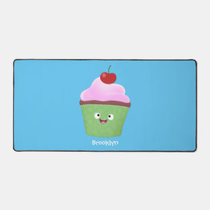 Cute happy cupcake cartoon-illustratie bureaumat