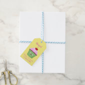Cute happy cupcake cartoon-illustratie cadeaulabel (Met Touw)