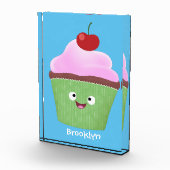 Cute happy cupcake cartoon-illustratie fotoblokken (Rechts)