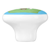 Cute happy cupcake cartoon-illustratie keramische knop (Zijkant)