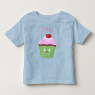 Cute happy cupcake cartoon-illustratie kinder shirts