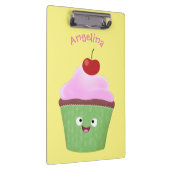 Cute happy cupcake cartoon-illustratie klembord (Rechts)