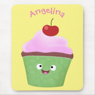 Cute happy cupcake cartoon-illustratie muismat