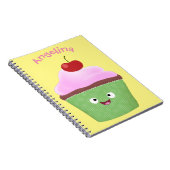 Cute happy cupcake cartoon-illustratie notitieboek (Rechterzijde)