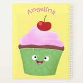 Cute happy cupcake cartoon-illustratie planner (Achterkant)