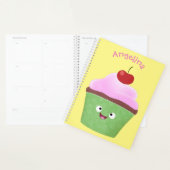 Cute happy cupcake cartoon-illustratie planner (Display)