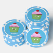 Cute happy cupcake cartoon-illustratie poker chips (Opstapeling)
